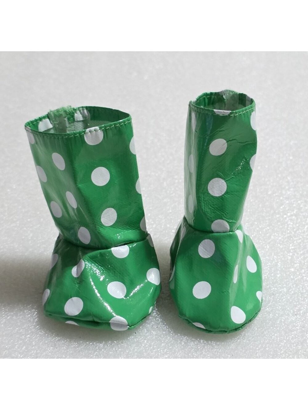 American Girl Rain Boots Green White Polka Dot 18 Inch Doll Shoes Accessory